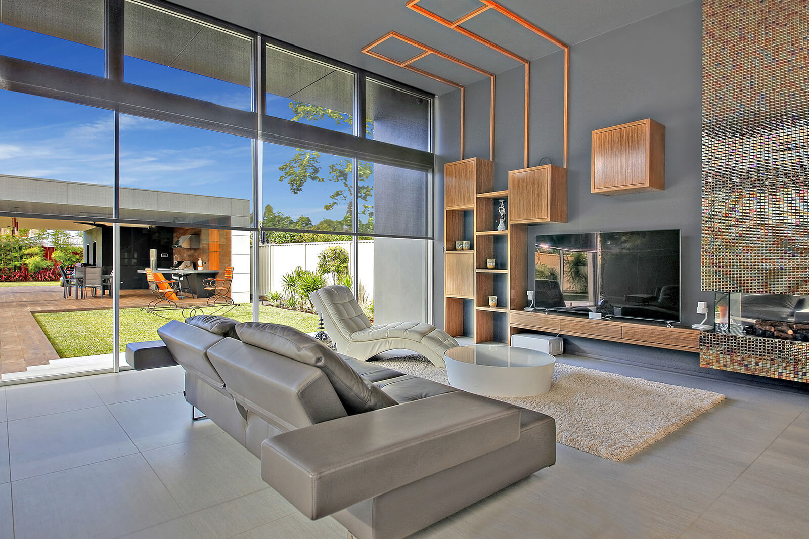 Mermet Koolblack in Living Room with Large Windows